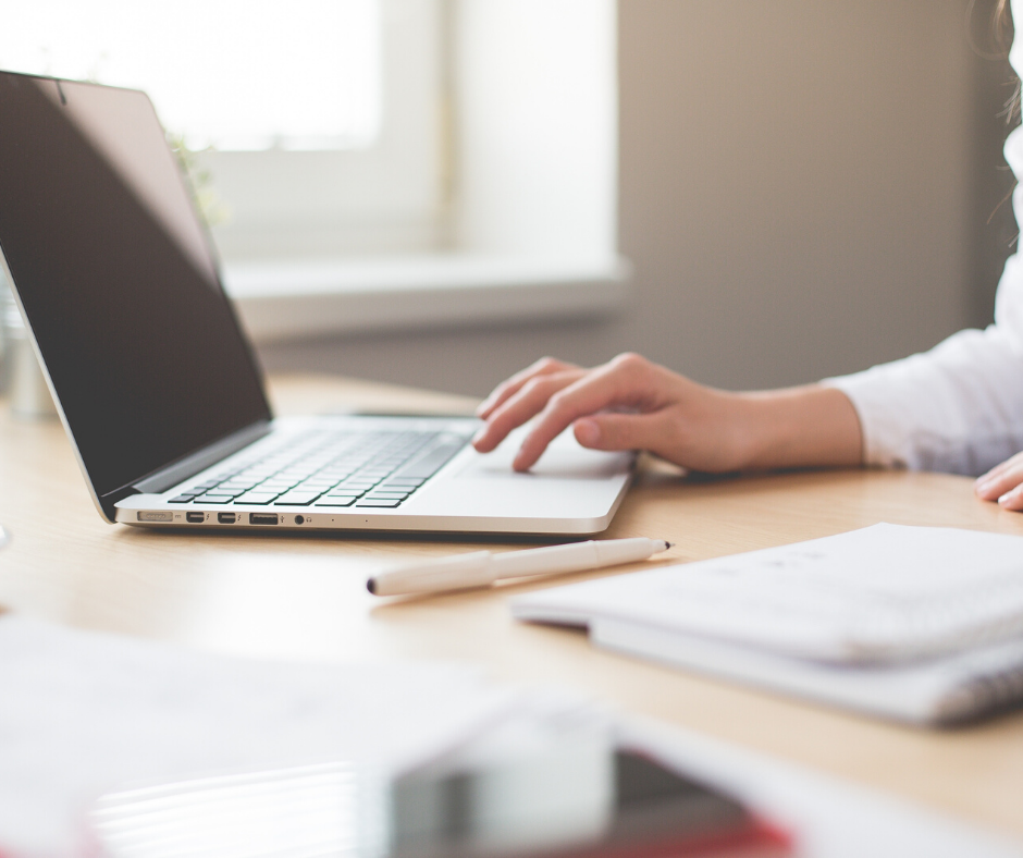 Woman on a computer working on the online business